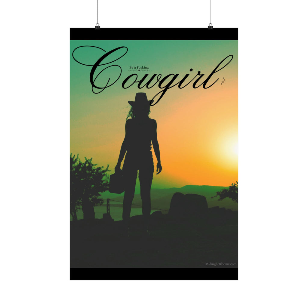 ‘Be A F**** Cowgirl’ Sunset Poster