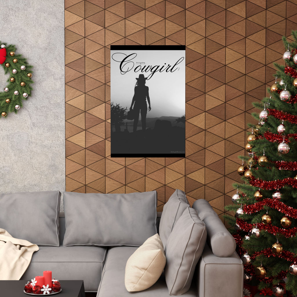 Cowgirl Motivational Poster, Western Wall Art, Inspirational Decor, Gift for Her, Rustic Home Decoration