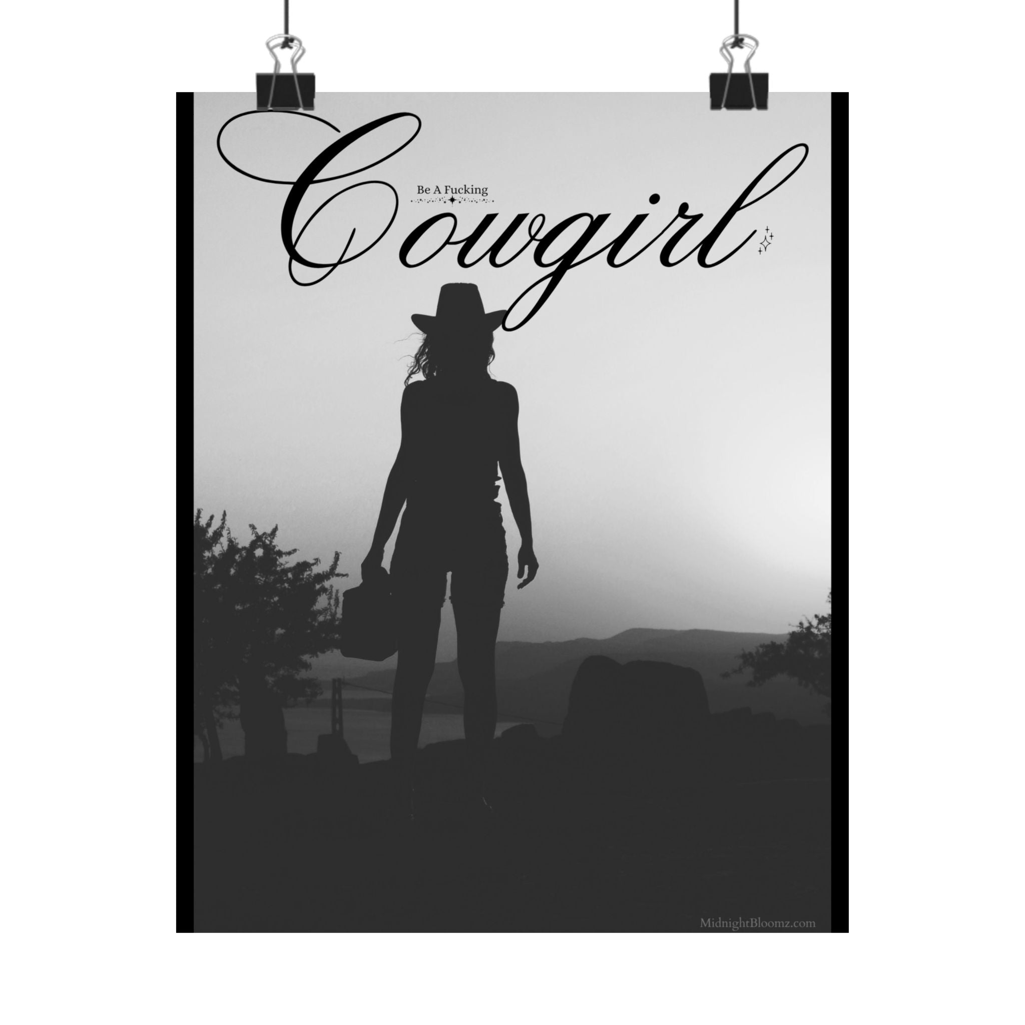 Cowgirl Motivational Poster, Western Wall Art, Inspirational Decor, Gift for Her, Rustic Home Decoration