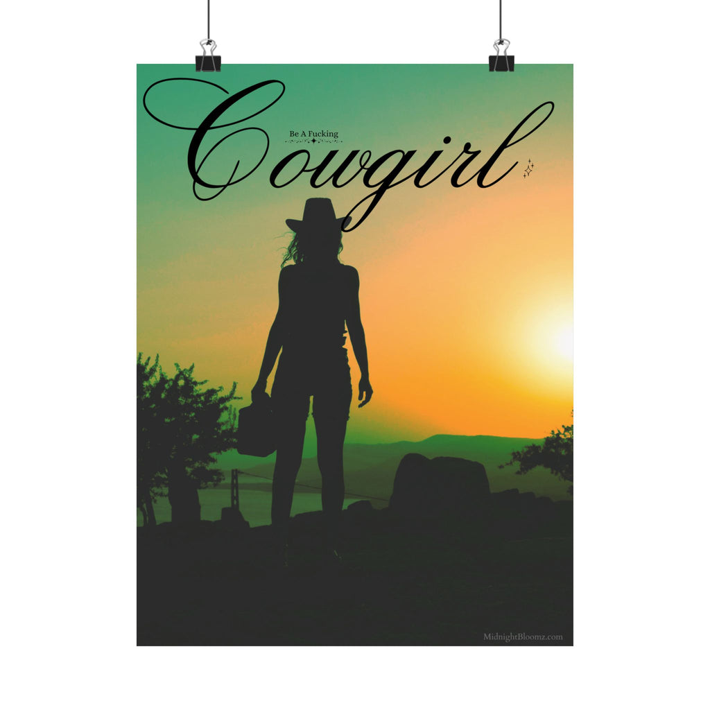 ‘Be A F**** Cowgirl’ Sunset Poster