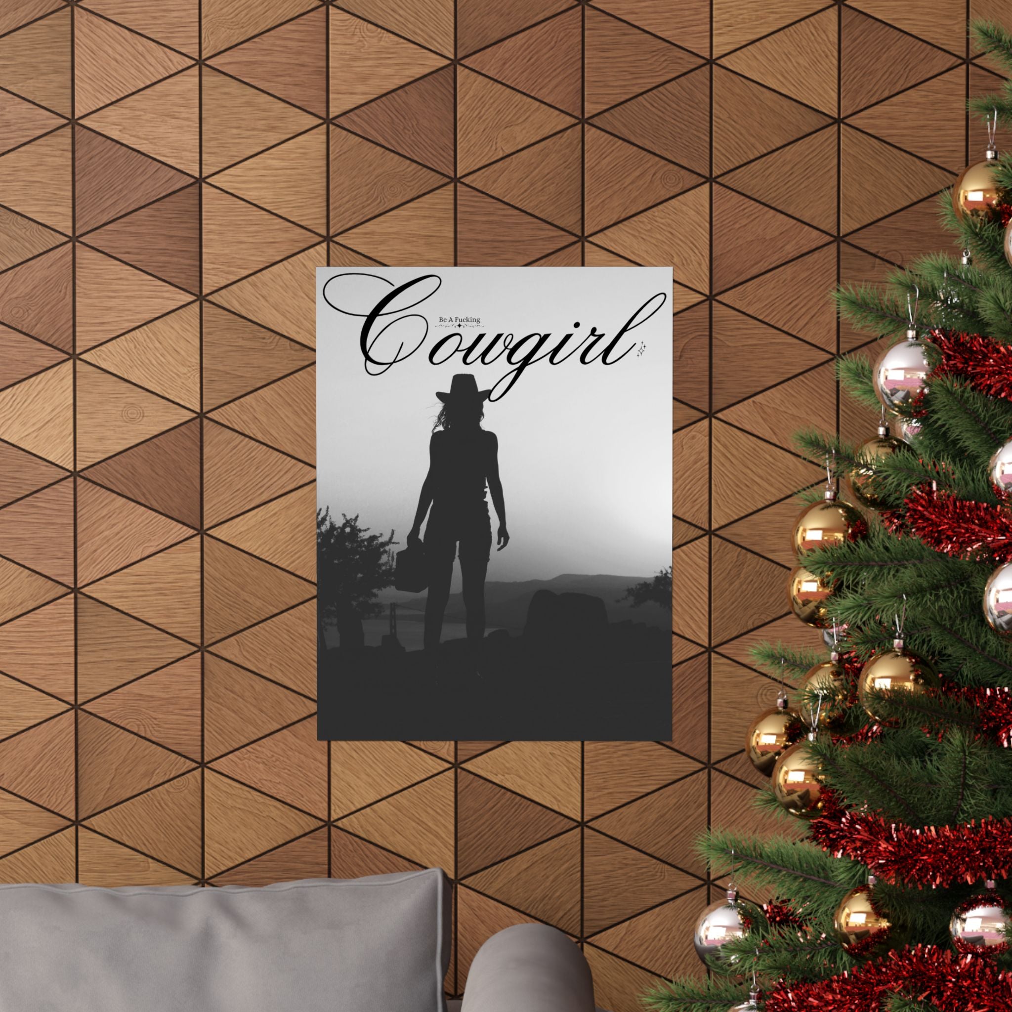Cowgirl Motivational Poster, Western Wall Art, Inspirational Decor, Gift for Her, Rustic Home Decoration