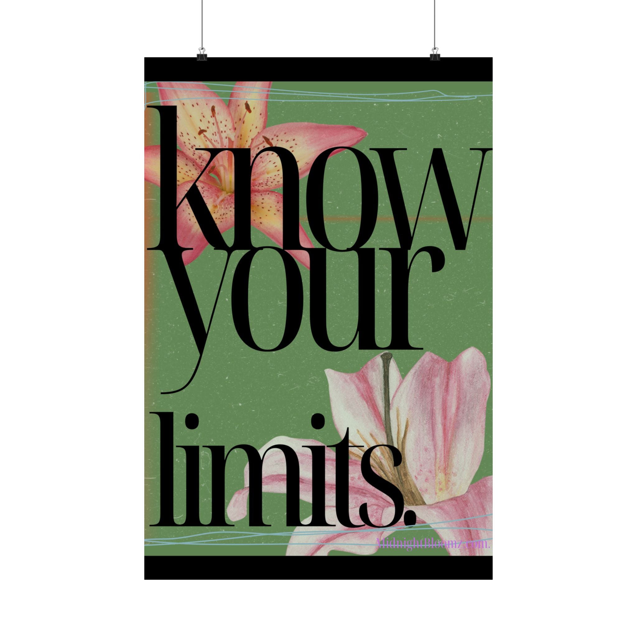 Inspirational Matte Vertical Poster | Motivational Wall Art | Home Decor | Gift for Students | Office Art Print | Floral Design