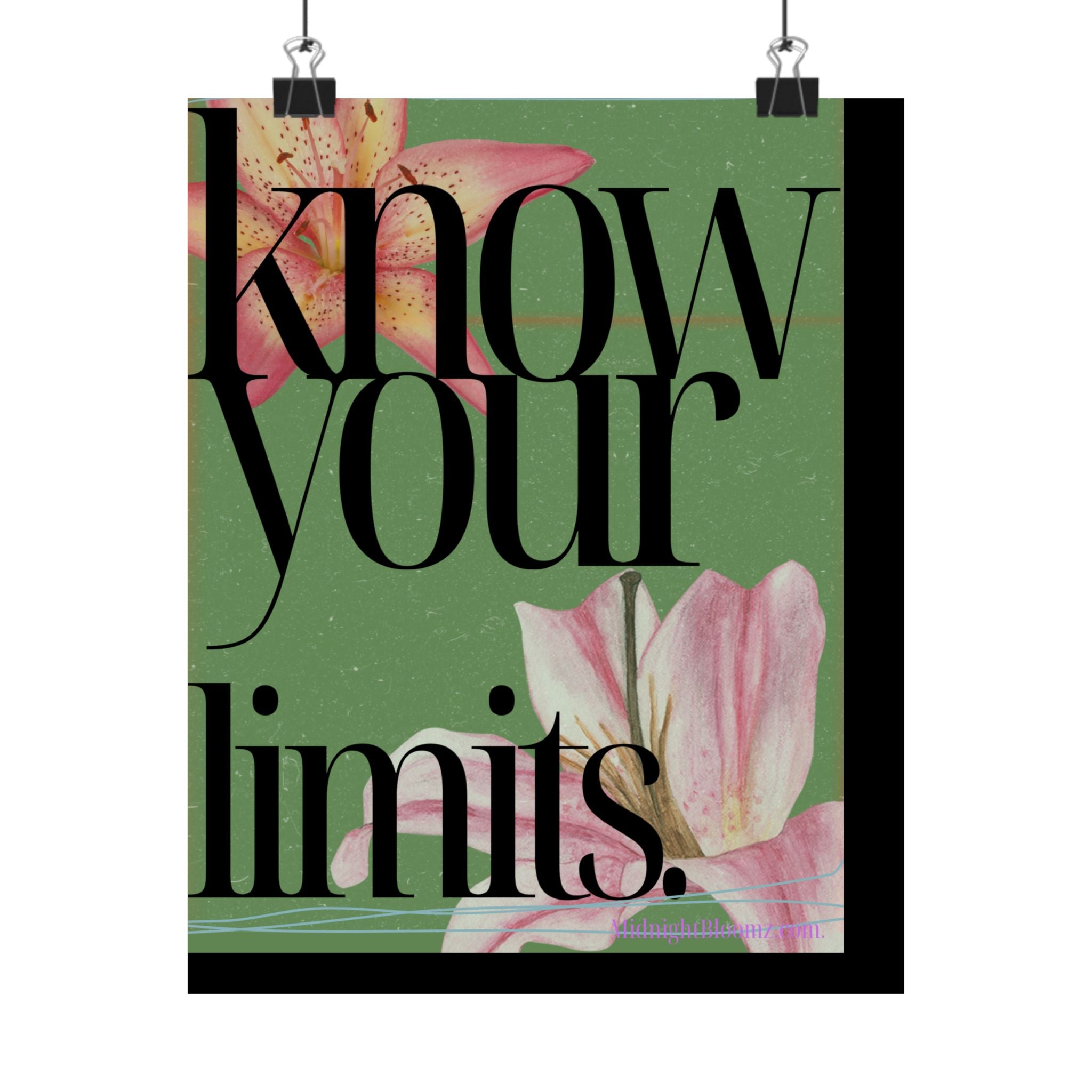 Inspirational Matte Vertical Poster | Motivational Wall Art | Home Decor | Gift for Students | Office Art Print | Floral Design