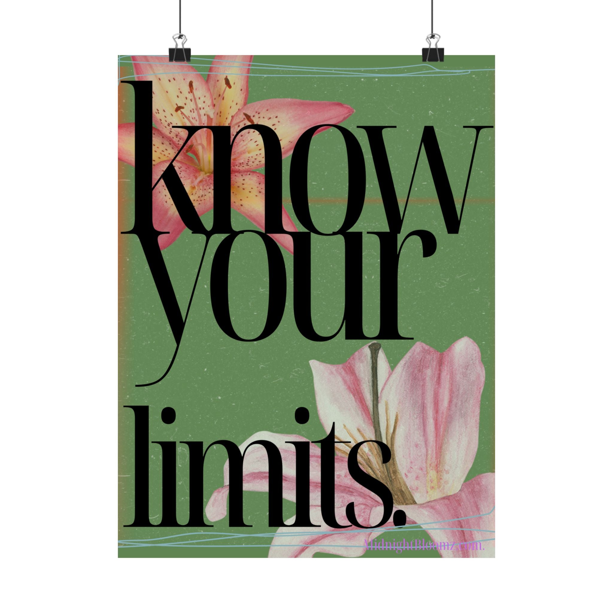 Inspirational Matte Vertical Poster | Motivational Wall Art | Home Decor | Gift for Students | Office Art Print | Floral Design
