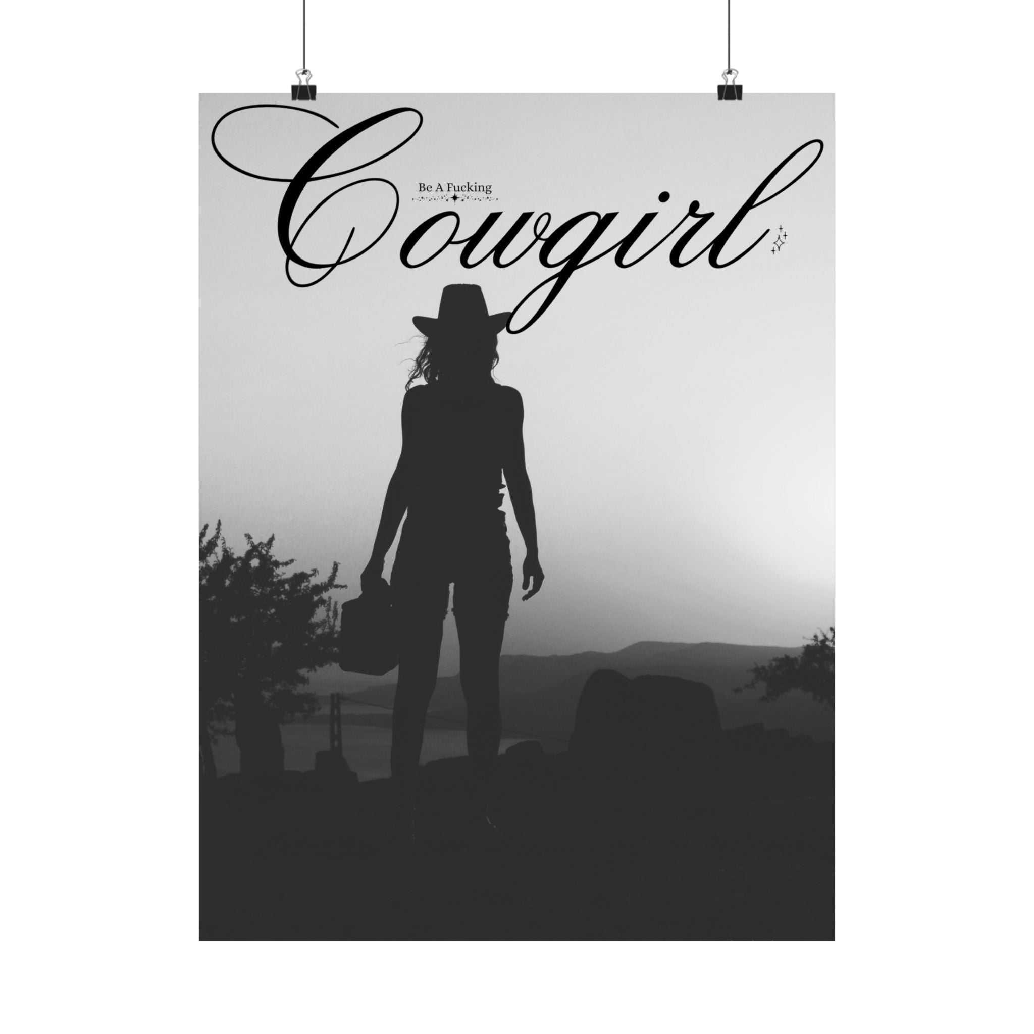 Cowgirl Motivational Poster, Western Wall Art, Inspirational Decor, Gift for Her, Rustic Home Decoration