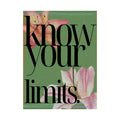 ‘Know Your Limits’ Green Poster