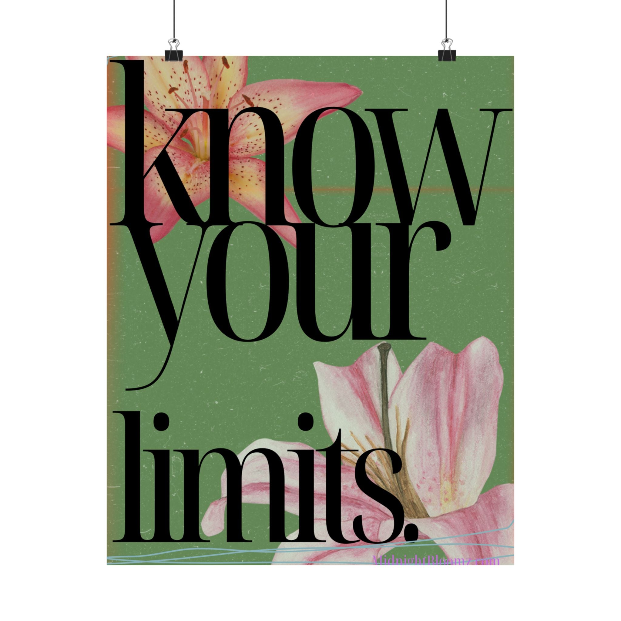 Inspirational Matte Vertical Poster | Motivational Wall Art | Home Decor | Gift for Students | Office Art Print | Floral Design