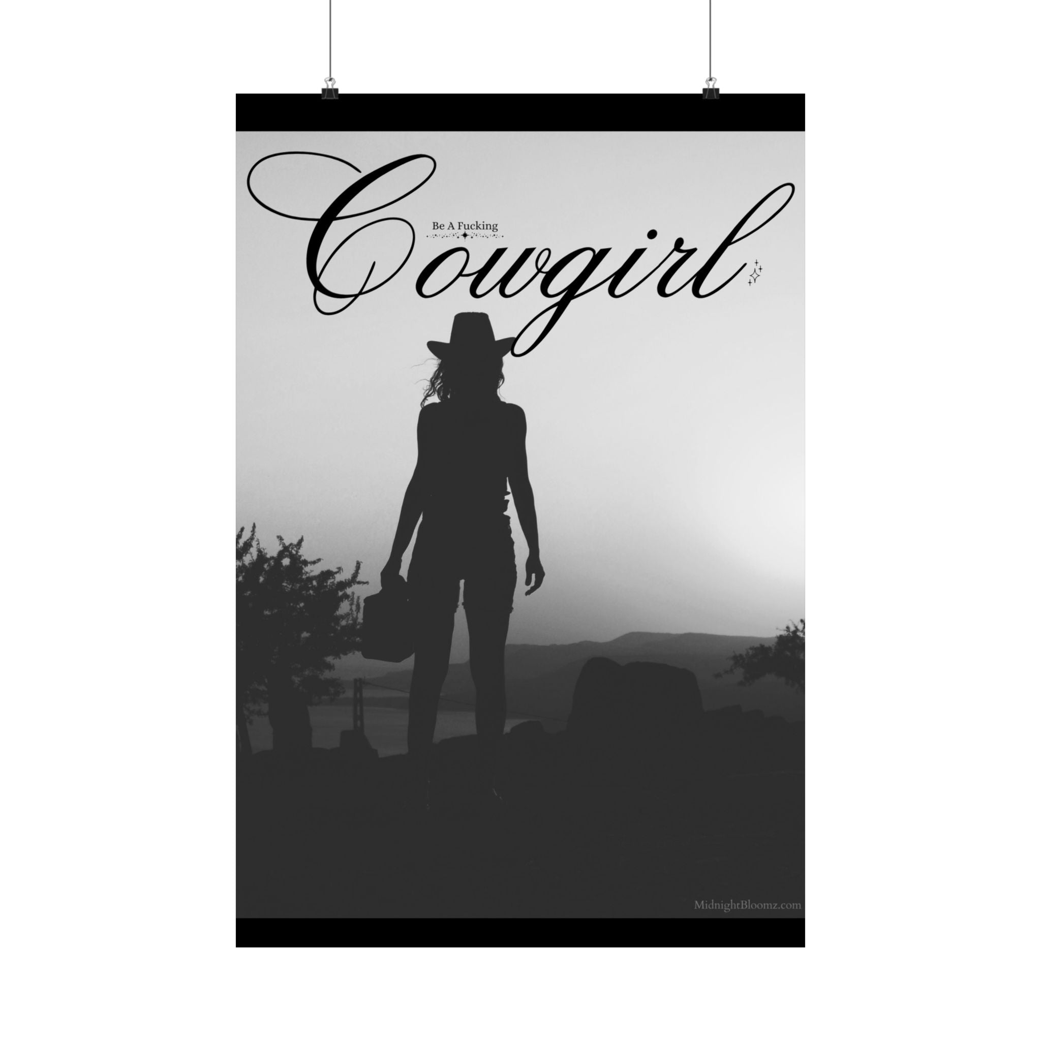 Cowgirl Motivational Poster, Western Wall Art, Inspirational Decor, Gift for Her, Rustic Home Decoration